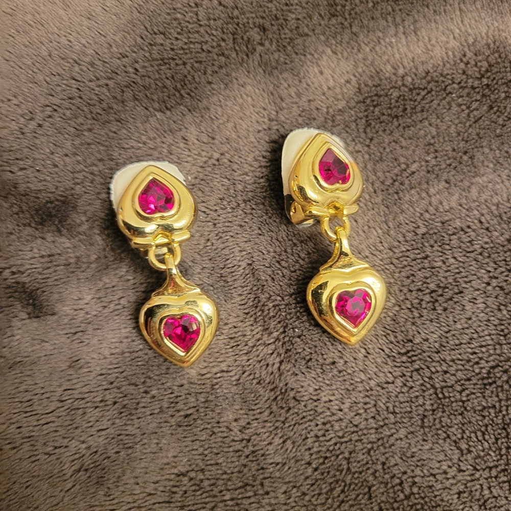 Clip on heart earrings